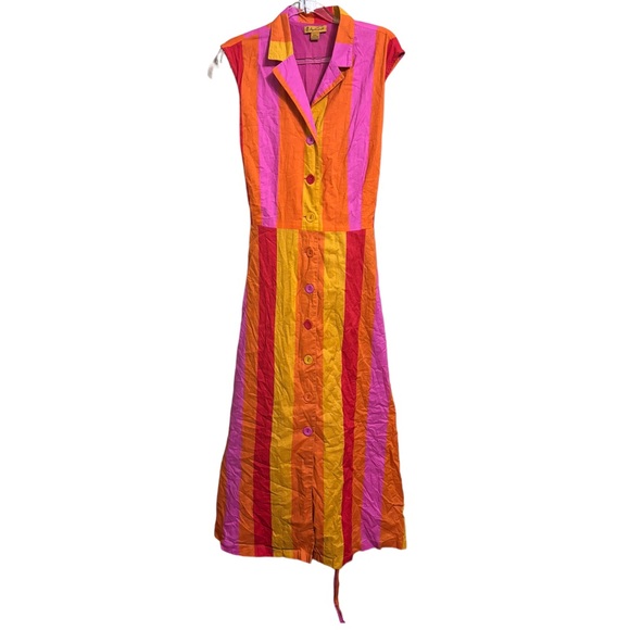 April CORNELL XXL MIDI STRIPE SHIRT DRESS 100% COTTON - Picture 1 of 5